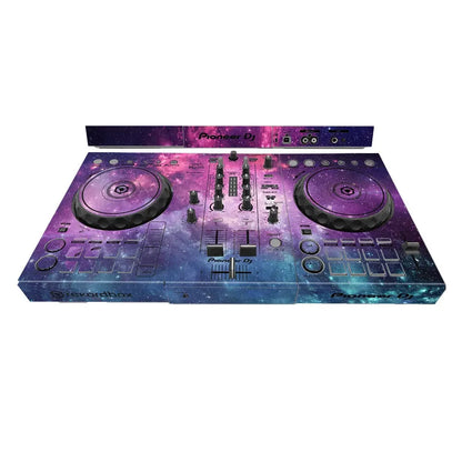 Pioneer ddj-400 sb3 dj player with vibrant galaxy machine protective film in purples pinks and blues for type beat music