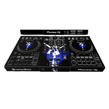 Black pioneer ddj-400 sb3 dj player controller with blue and white king of pop michael jackson type beat music protective film