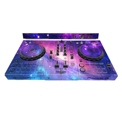 Pioneer dj cdj-300 turntable with galaxy-themed machine protective film featuring vibrant purple blue and pink nebula patterns for sb3 dj player type beat music