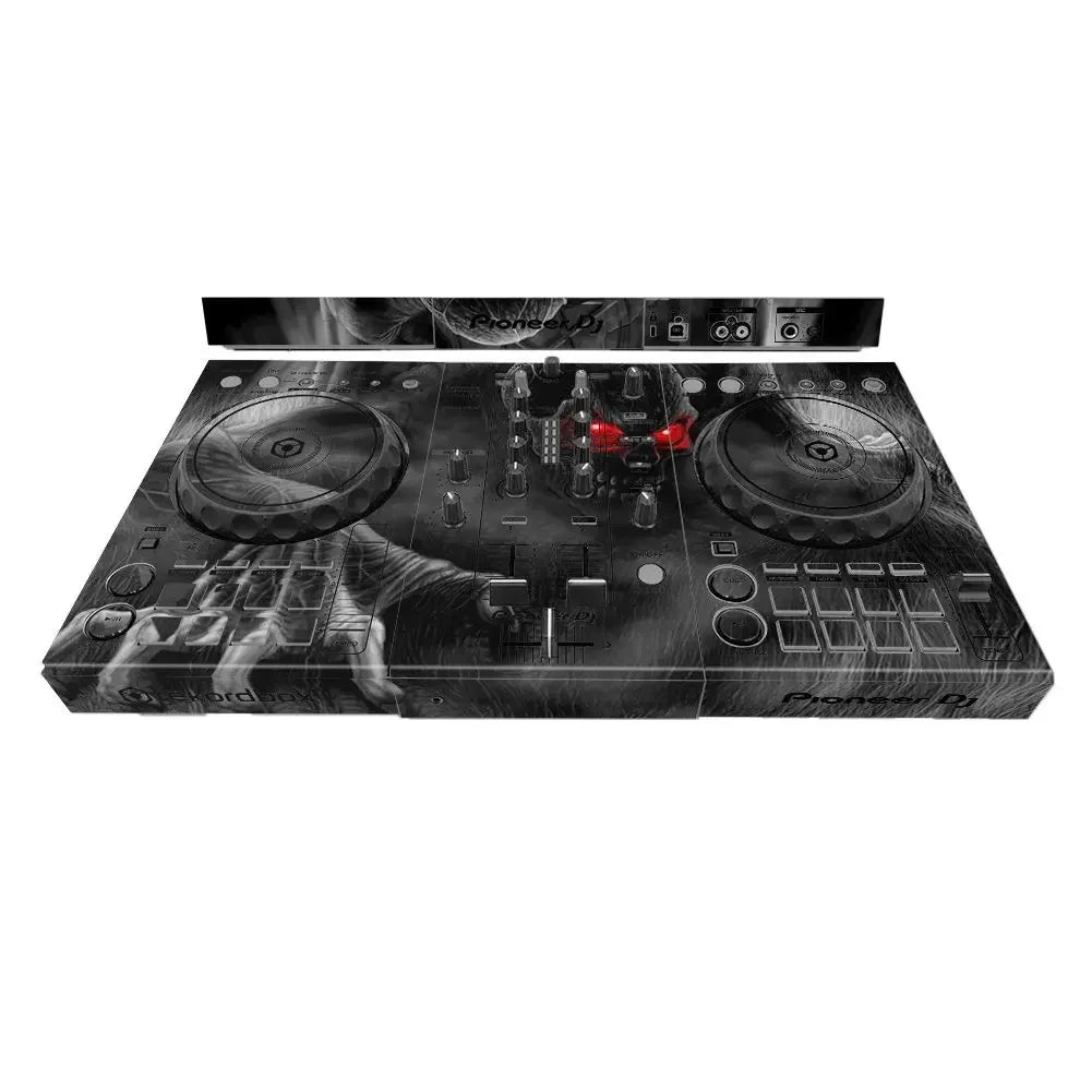 Pioneer ddj-400 sb3 dj player controller with black and gray skull-themed machine protective film sticker for type beat music