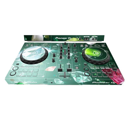 Green and pink diamond-themed machine protective film applied to pioneer ddj-400 sb3 dj player controller sticker type beat music