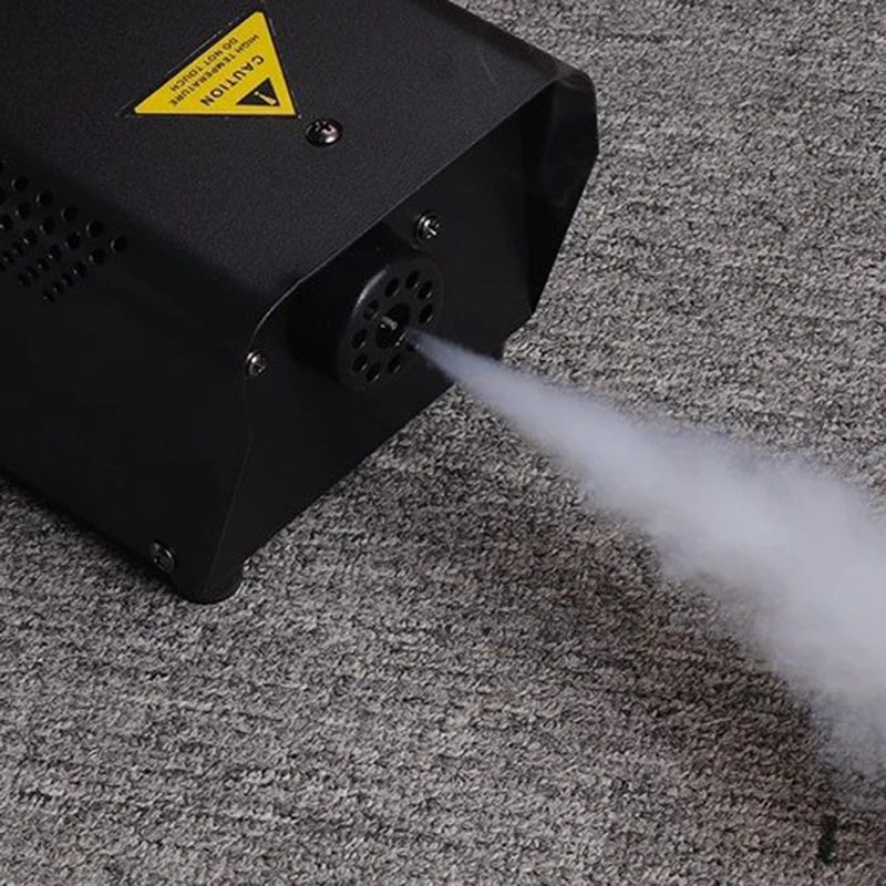 Black rectangular party automatic smoke machine emitting white vapor with remote control 400w mini fog machines disco use