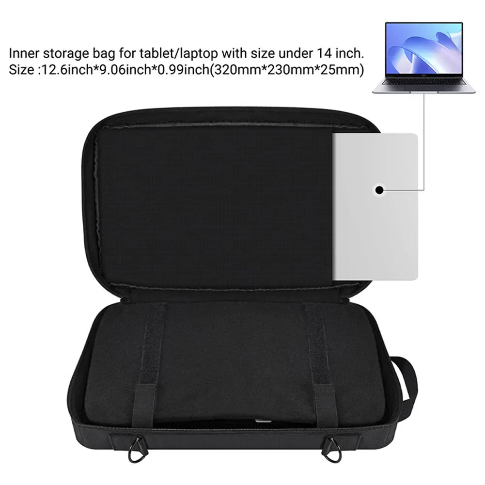 Black padded carrying bag storage for hercules inpulse and pioneer ddj-200 ddj-wego4 under 14 inch devices