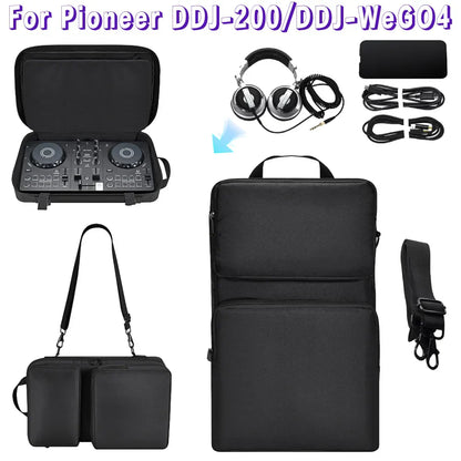 Black protective carrying bag storage case for pioneer ddj-200 ddj-wego4 and hercules inpulse dj controllers