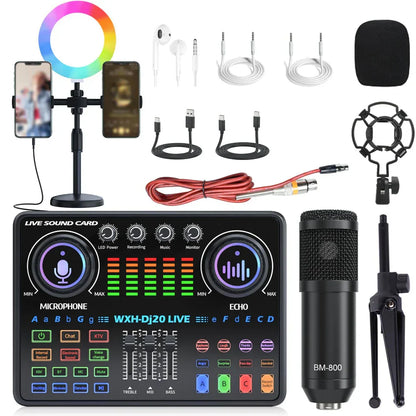 Black bm-800 condenser microphone with textured grille and metallic base for 48v microphone bm800 karaoke podcast recording