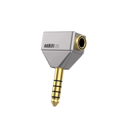 Silver and gold ddhifi dj44l dual 4.4mm audio adapter with full-metal one-piece construction for type beat music