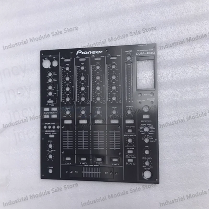 Black pioneer djm-800 professional audio mixer panel with silver knobs and sliders forpioneer panel full faceplate set