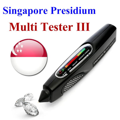 Black singapore presidium multi tester iii diamond and gemstone tester with color-coded display for gemstone gem selector and watcher tool led