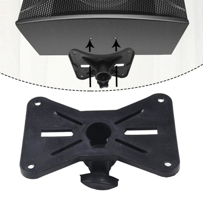 Black plastic djpa speakers cap with central adjustable clamp and four mounting holes speaker stand adapter for easy installation mount