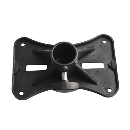 Black plastic djpa speakers cap with central cylindrical hole and adjustable screw for speaker stand adapter easy installation mount
