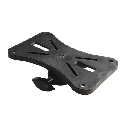 Black plastic djpa speakers cap with central adjustable clamp and cutout slots for easy installation mount speaker stand adapter
