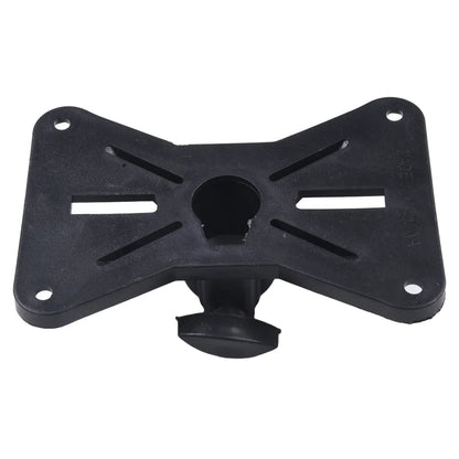 Black plastic djpa speakers cap speaker stand adapter with central keyhole and four mounting holes for easy installation mount