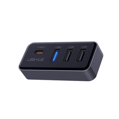 Black rectangular docking station usb hub with one type-c and three standard usb ports for model y glovebox dashcam flash drive