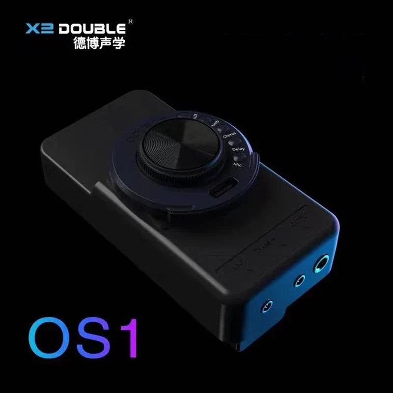 Black and blue double os1 acoustic guitar pickup chorus delay reverb effects with microphone digital control dial