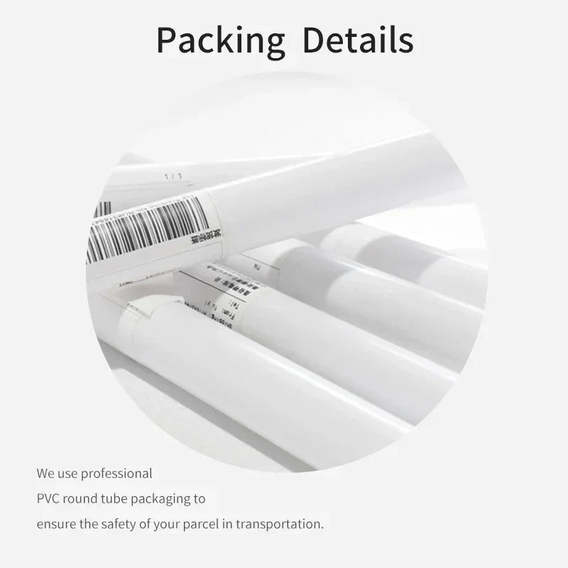 White pvc round tubes with barcode labels used for packaging in drake pop rap music album cover poster canvas decor