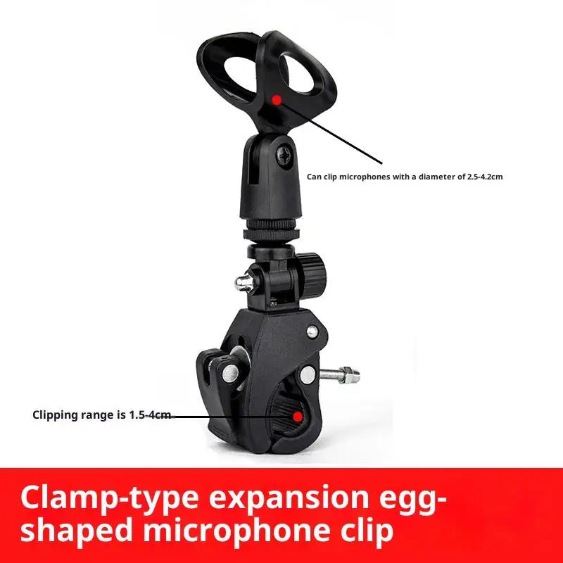 Black clamp-type expansion egg-shaped microphone crab clamp with adjustable joints for mic stand&drum rim thread mic clip