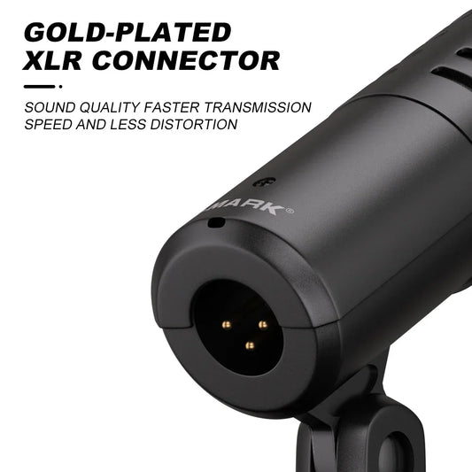 Black mark brand xlr connector with gold-plated contacts for g-mark gd1 drum microphone kit ideal for instrumental performance recording live