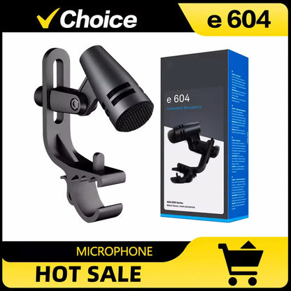 Black choice e 604 drums microphone professional with matte finish and adjustable clip mount for dynamic wired audio use