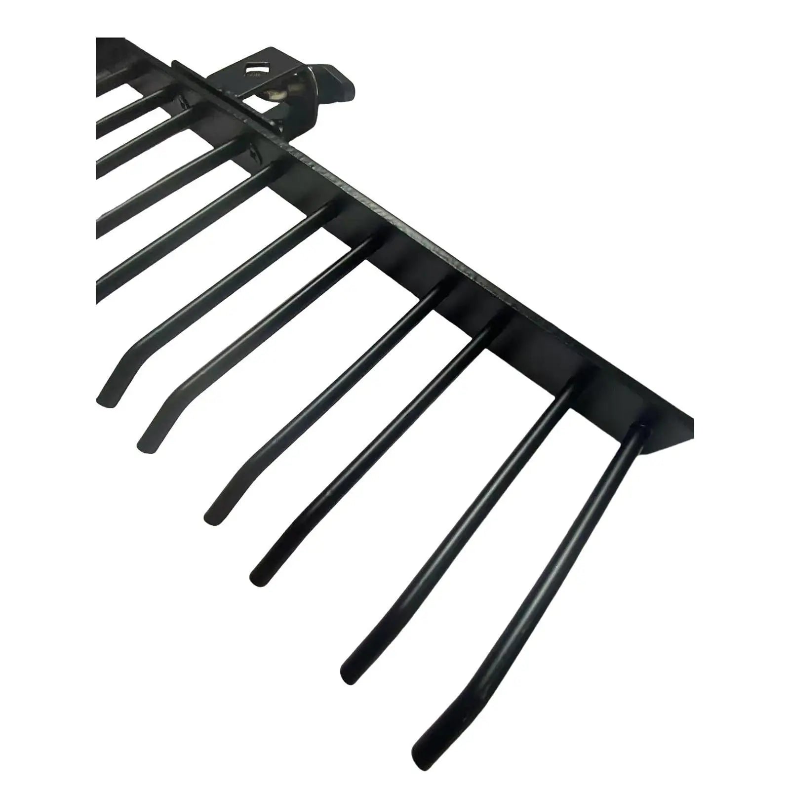 Black metal drumsticks display stand with ten slightly curved tines for stable mallets collection professional use