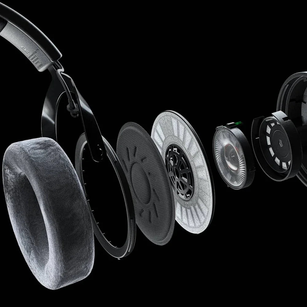 Black dt 700pro x over-ear professional hifi monitoring headphones with plush gray ear cushions comfortable fit ideal