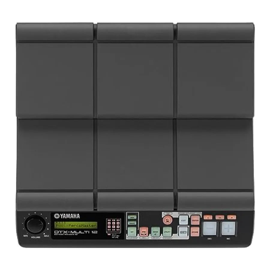 Black Yamaha dtx multi pad with nine responsive touch sensitivity surfaces for production black durable use