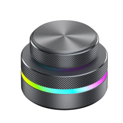Black dual knob keyboard aluminum alloy cylindrical rgb lighted volume knob with textured grip and brushed metal top
