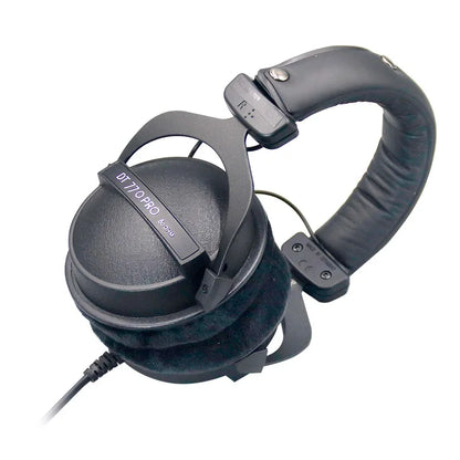 Black dynamic dt770 pro headphones with matte finish padded headband and earcups for studio recording mixing