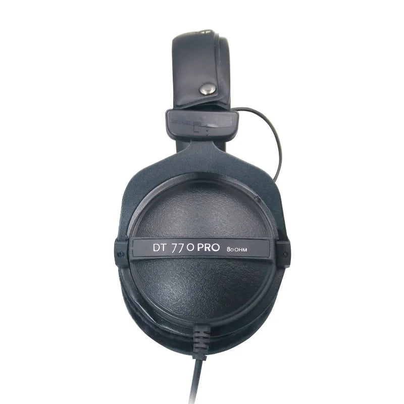 Black matte dynamic dt770 pro 80ohm over-ear headphones for studio recording mixing and high-fidelity sound