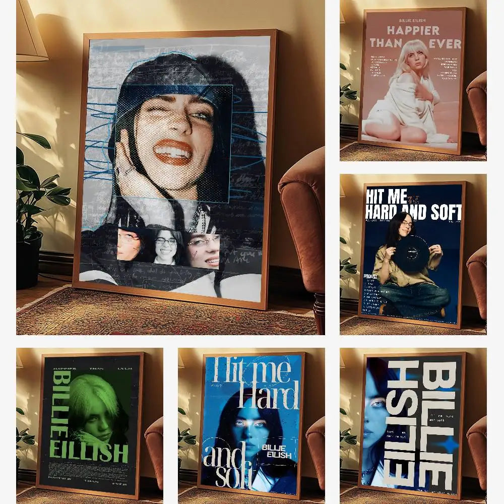 1pc Famous Singer B-billieS Singer Poster Art with prints Home bedroom living room decoration gift