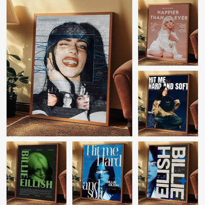 1pc Famous Singer B-billieS Singer Poster Art with prints Home bedroom living room decoration gift