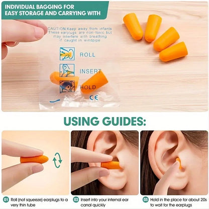 30/60/100PCS Noise Cancelling Ear Plugs Reusable Noise Reduction Protection Sound Insulation Ear Plugs for Sleep Study Work