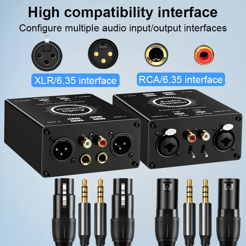 2-Channel XLR Audio Isolator Noise Reduction Filter Eliminates Current Noise 6.5 XLR Mixer Audio Isolators Dual-Channel 6.5 XLR