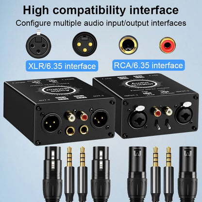 2-Channel XLR Audio Isolator Noise Reduction Filter Eliminates Current Noise 6.5 XLR Mixer Audio Isolators Dual-Channel 6.5 XLR
