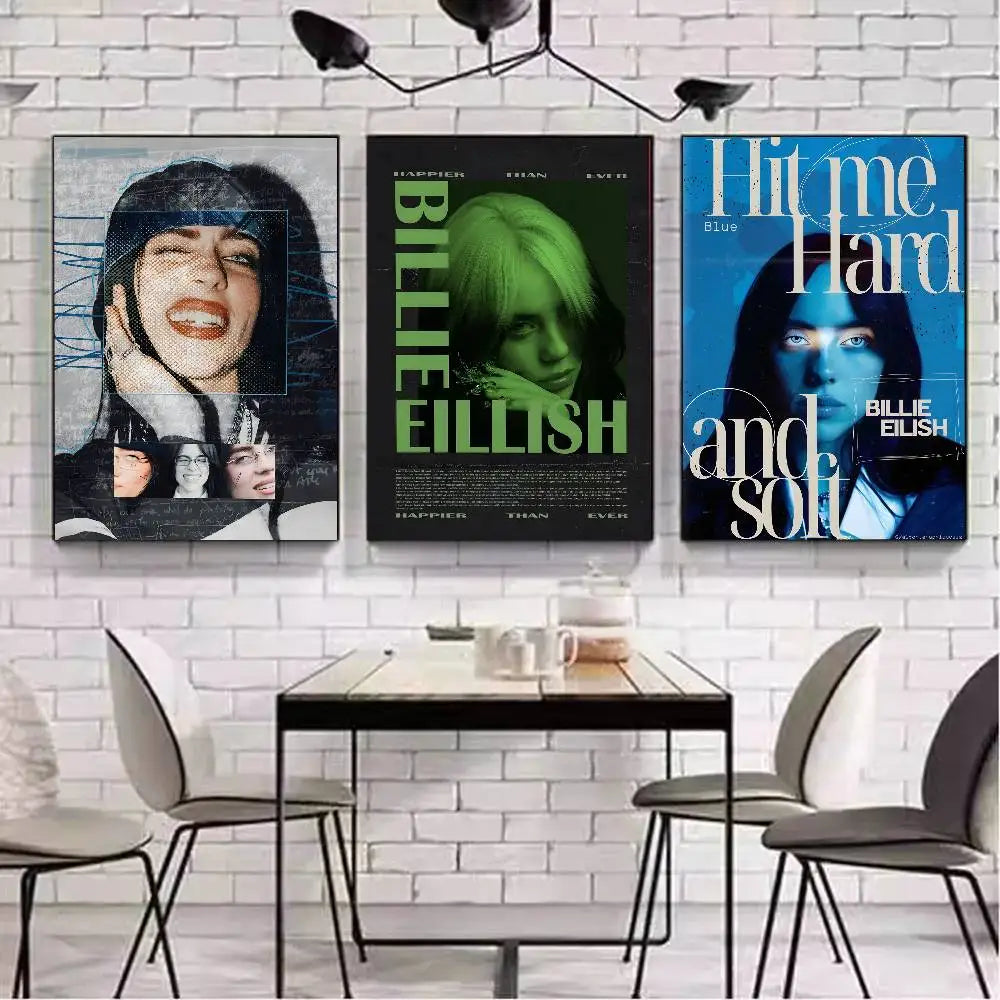 1pc Famous Singer B-billieS Singer Poster Art with prints Home bedroom living room decoration gift