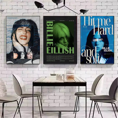 1pc Famous Singer B-billieS Singer Poster Art with prints Home bedroom living room decoration gift