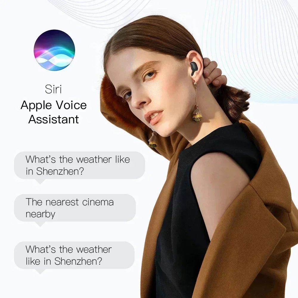 Black e6s wireless bluetooth earbuds noise cancelling tws bluetooth headset with sleek ergonomic matte finish