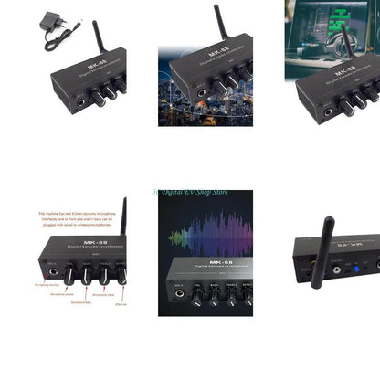 Black e74d mk88 karaoke preamp reverberator with single antenna and four knobs for reverberator decoding easy use
