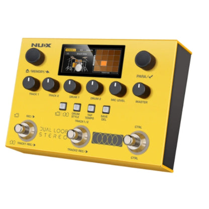 Pedal Dual-Track looper & Dual Drum Kit with High-definition Color LCD display for Guitarists and Singer-songwriters