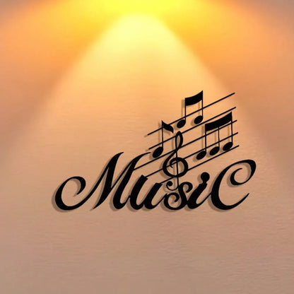 Music Note Wall Decor - Elegant Metal Hanging Sign for Home, Room, Bathroom & Wedding Art