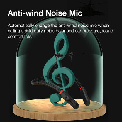 Black and red eardeco wireless headphones neckband with bluetooth earphone bass and mic sport music anti-wind noise design