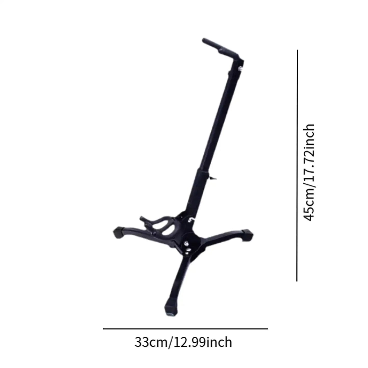 Black metal electric blowpipe stand with folding adjustable height and tripod base for protection instrument accessories