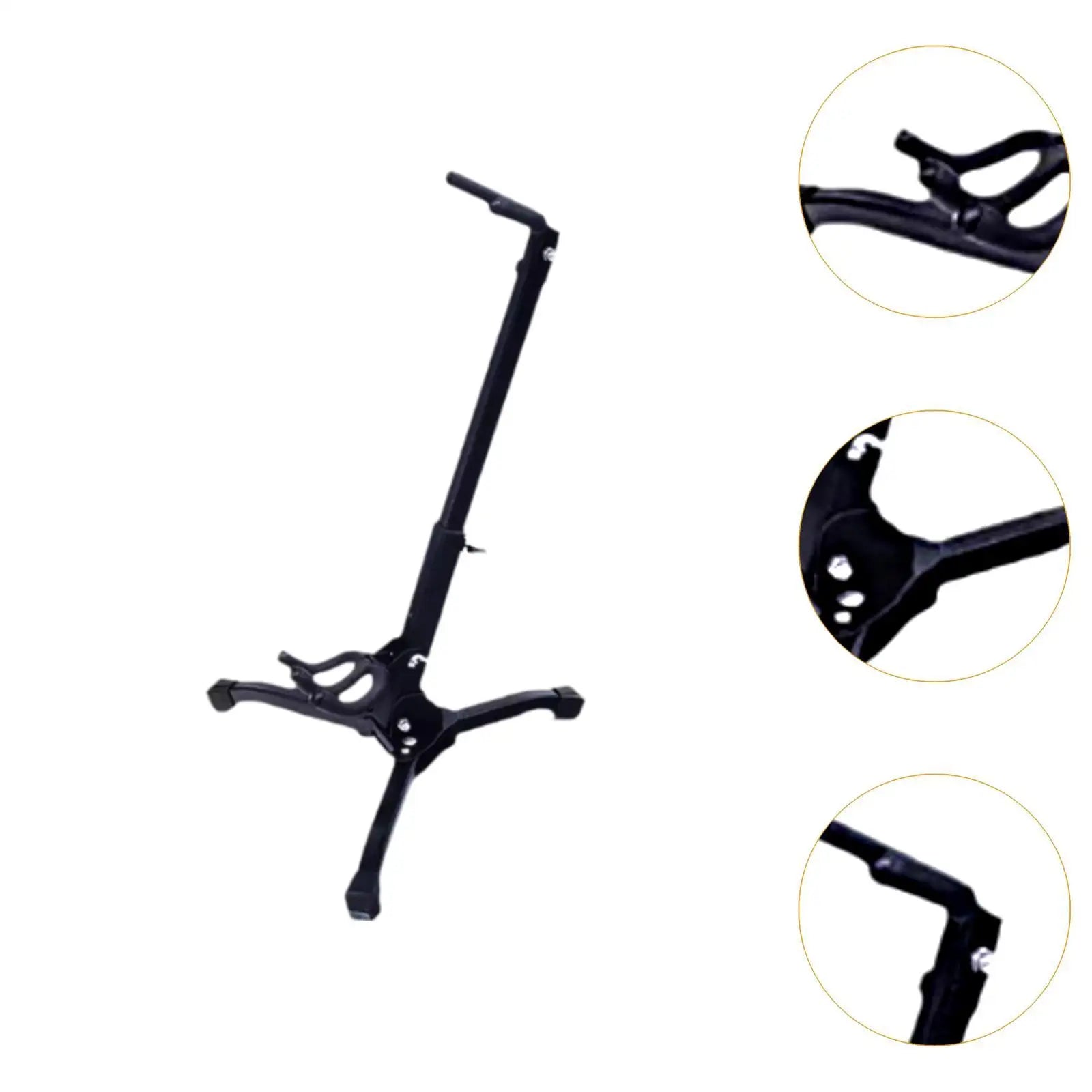 Black metal electric blowpipe stand with folding adjustable height for protection instrument accessories use
