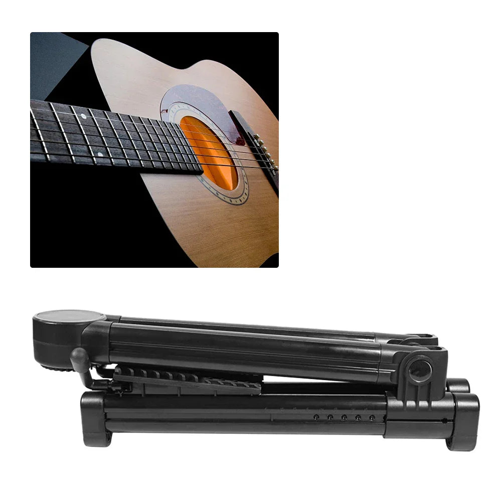 Black foldable guitar bracket tripod instrument stand for ukulele violin mandolin lightweight and universal design