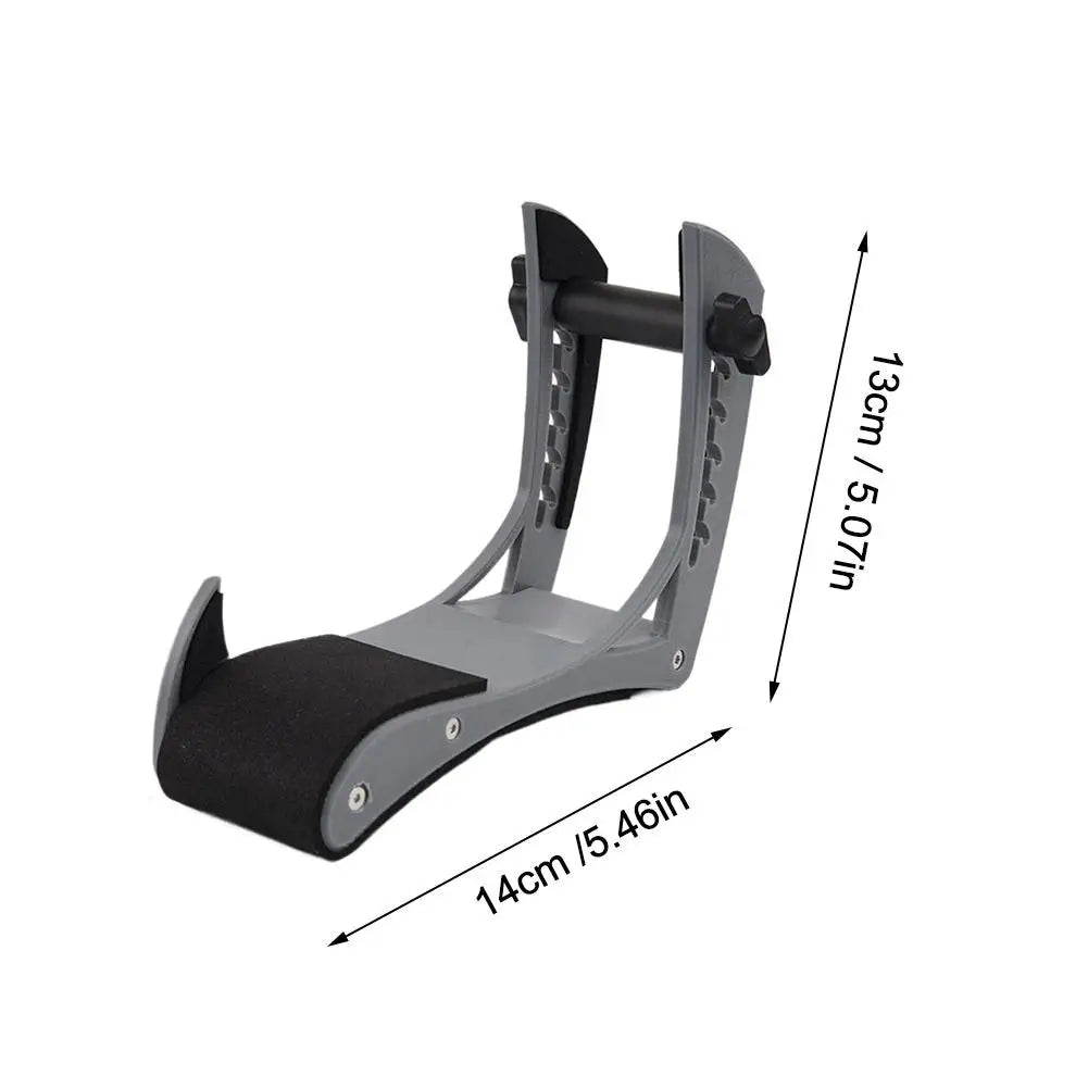 Gray and black adjustable electric wood guitar leg rest with textured grip surface for labor-saving and non-slip comfort