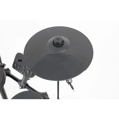 Black electronic drum pad with textured surface and central knob from drum set mt10 usb midi headphone electronic drum kit