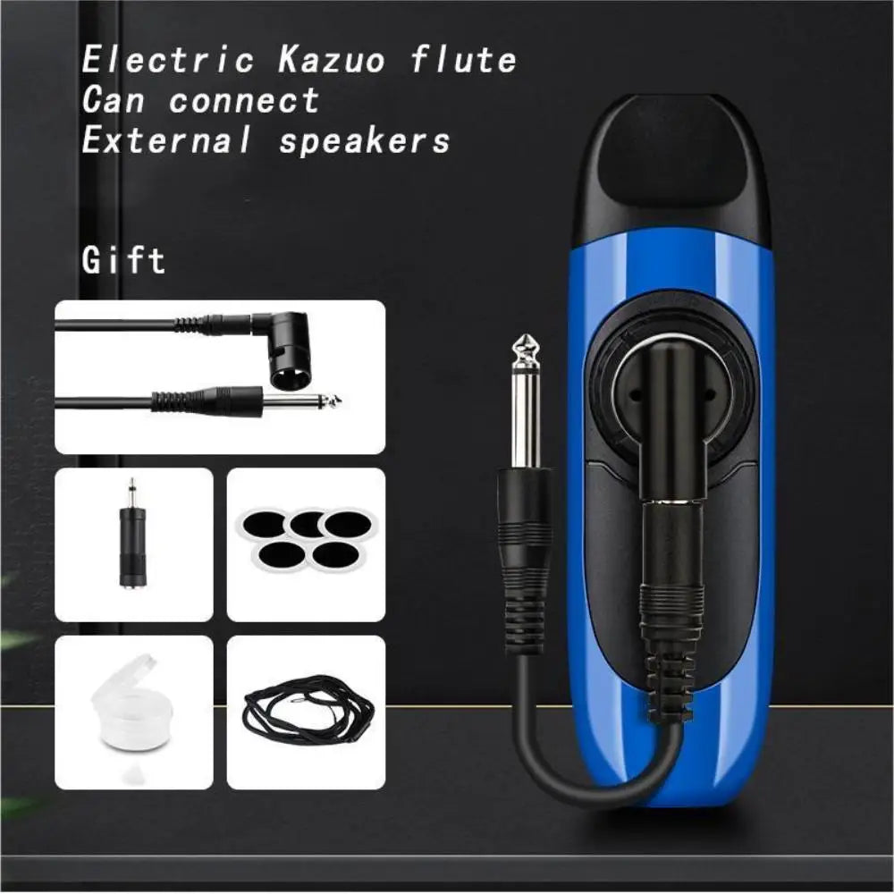 Blue and black electronic kazoo musical flute made of ABS material woodwind music gift to learn easily Orff