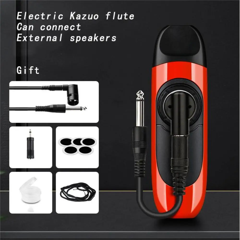 Red and black electronic kazoo musical made of ABS material woodwind music gift ideal to learn easily orff songs