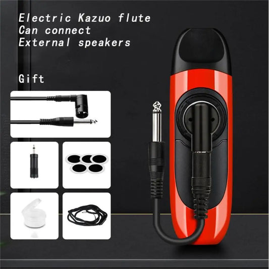 Red and black electronic kazoo musical made of ABS material woodwind music gift ideal to learn easily orff songs