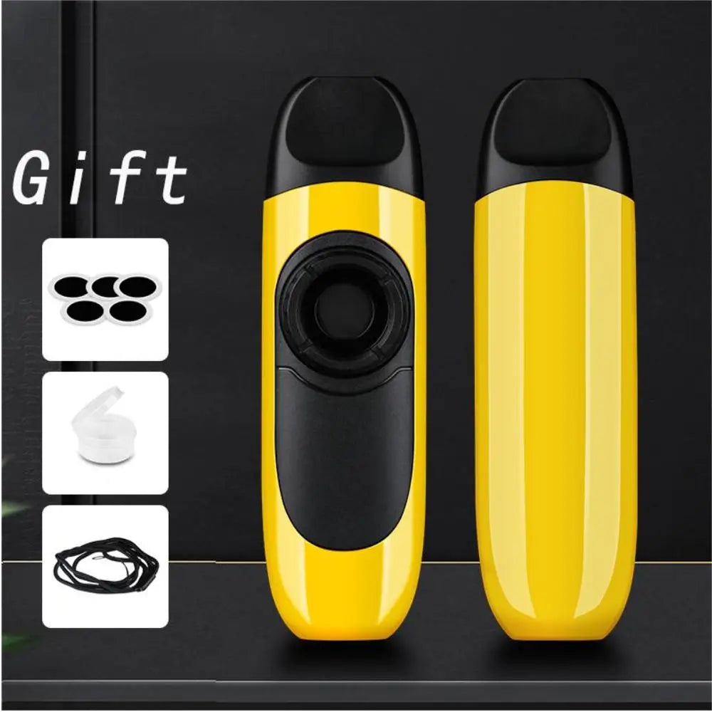 Yellow and black electronic kazoo musicial with sleek glossy finish made of abs material woodwind music gift for learn easily orff
