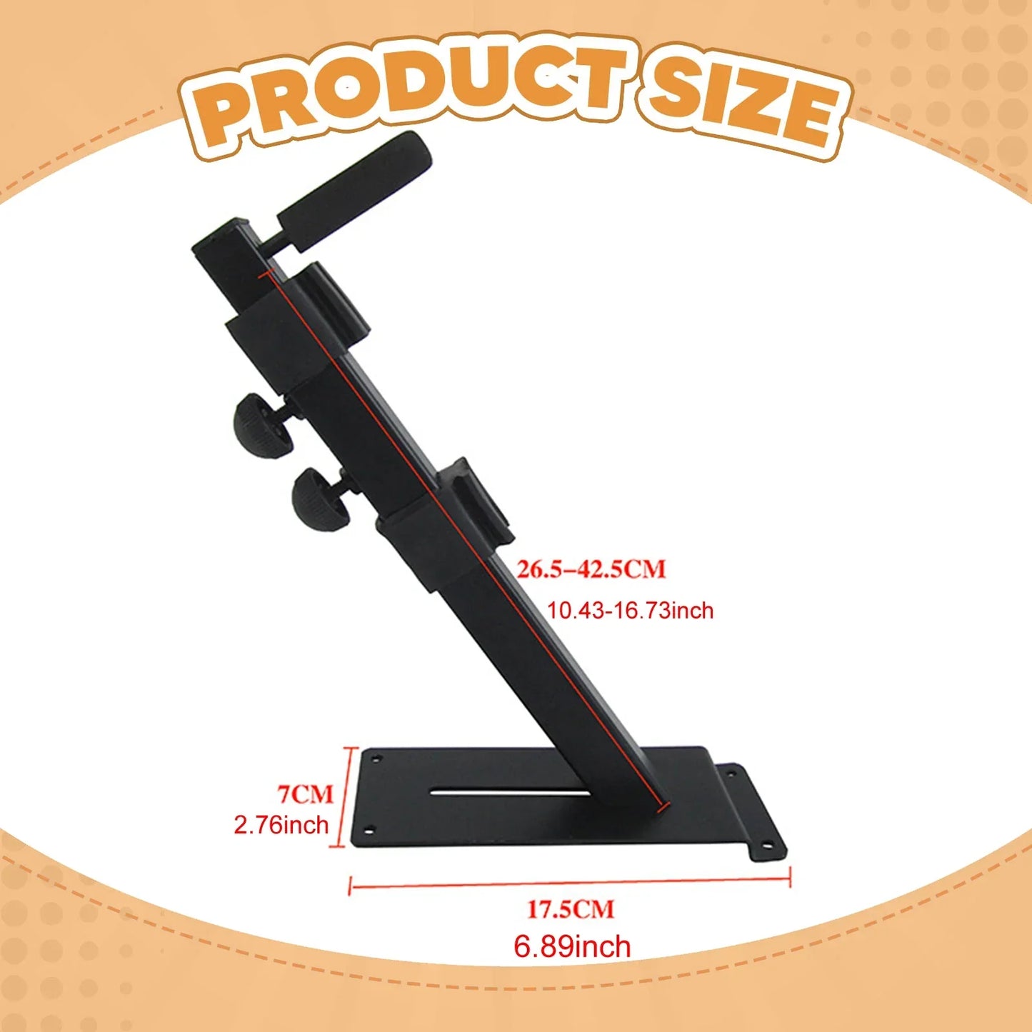 Black metal electric piano stand adjustable with flat base and height-adjustable arm for electric guitar banjo storage organizer keyboard